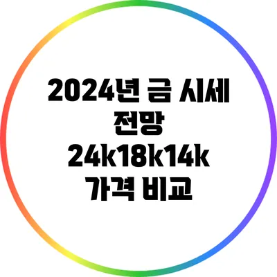 2024년 금 시세 전망: 24k/18k/14k 가격 비교