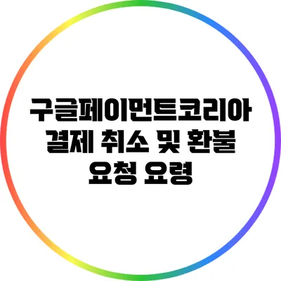 구글페이먼트코리아 결제 취소 및 환불 요청 요령