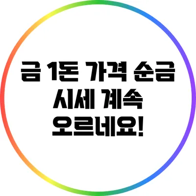 금 1돈 가격: 순금 시세 계속 오르네요!