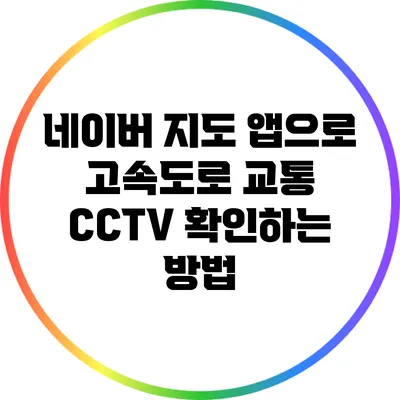네이버 지도 앱으로 고속도로 교통 CCTV 확인하는 방법