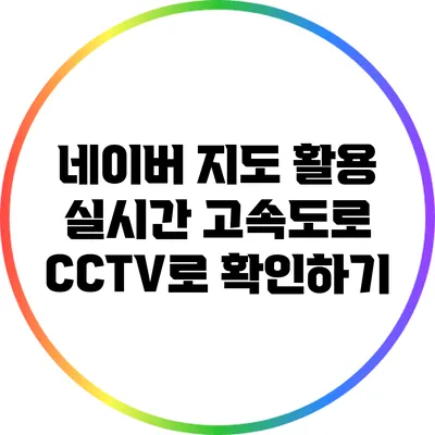 네이버 지도 활용 실시간 고속도로 CCTV로 확인하기