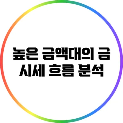 높은 금액대의 금 시세 흐름 분석