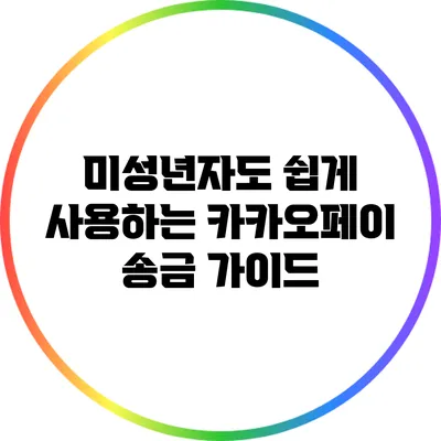 미성년자도 쉽게 사용하는 카카오페이 송금 가이드