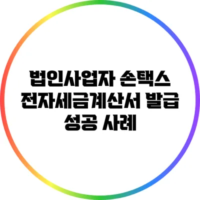 법인사업자 손택스 전자세금계산서 발급 성공 사례