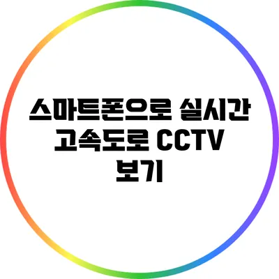 스마트폰으로 실시간 고속도로 CCTV 보기