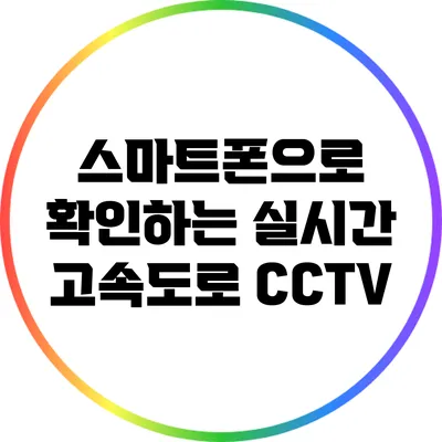 스마트폰으로 확인하는 실시간 고속도로 CCTV