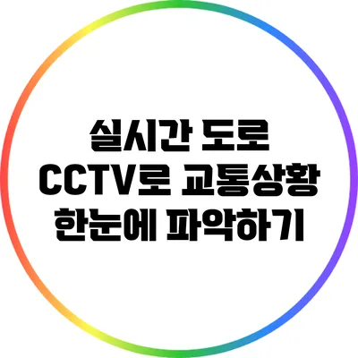 실시간 도로 CCTV로 교통상황 한눈에 파악하기
