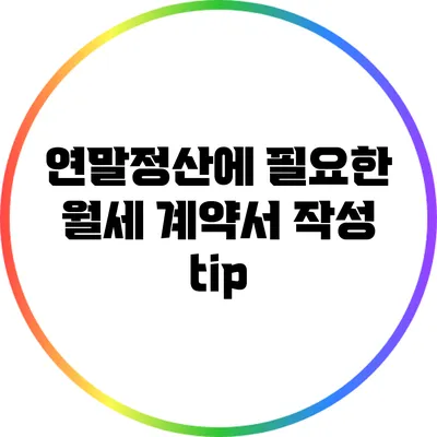 연말정산에 필요한 월세 계약서 작성 tip