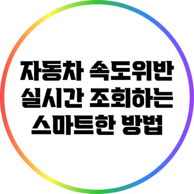 자동차 속도위반 실시간 조회하는 스마트한 방법