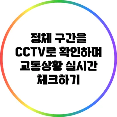 정체 구간을 CCTV로 확인하며 교통상황 실시간 체크하기