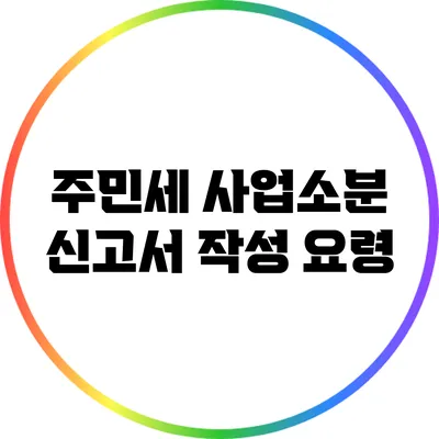 주민세 사업소분 신고서 작성 요령