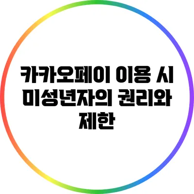 카카오페이 이용 시 미성년자의 권리와 제한