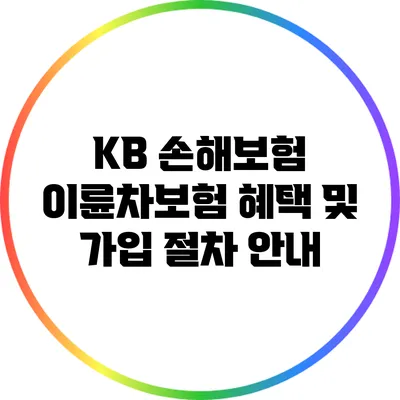 KB 손해보험 이륜차보험 혜택 및 가입 절차 안내