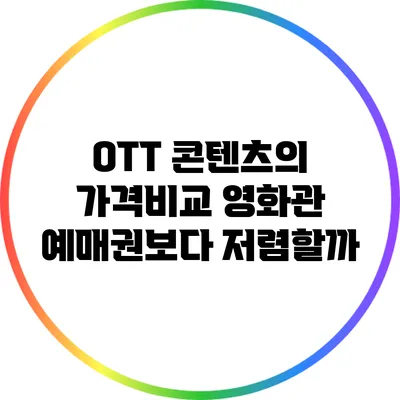 OTT 콘텐츠의 가격비교: 영화관 예매권보다 저렴할까?
