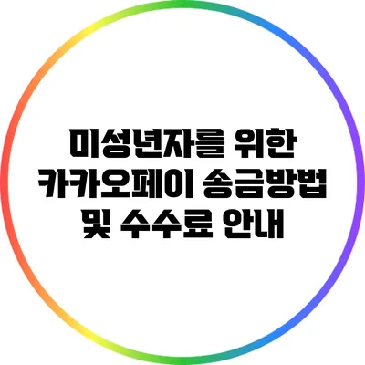 미성년자를 위한 카카오페이 송금방법 및 수수료 안내