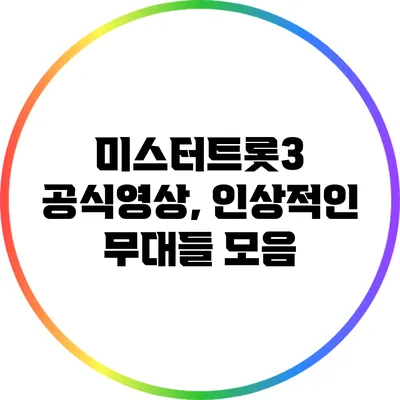 미스터트롯3 공식영상, 인상적인 무대들 모음