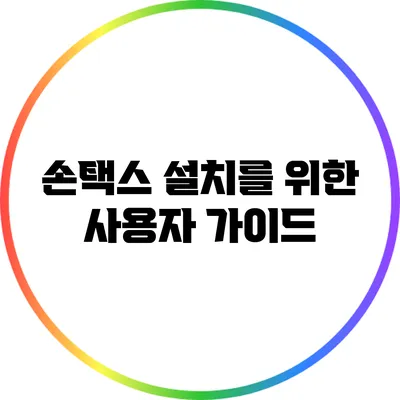 손택스 설치를 위한 사용자 가이드