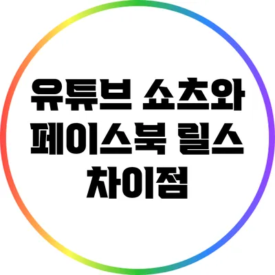 유튜브 쇼츠와 페이스북 릴스 차이점