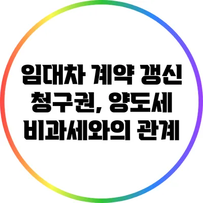 임대차 계약 갱신 청구권, 양도세 비과세와의 관계