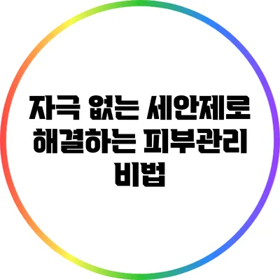 자극 없는 세안제로 해결하는 피부관리 비법
