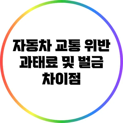 자동차 교통 위반 과태료 및 벌금 차이점