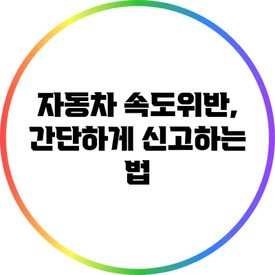 자동차 속도위반, 간단하게 신고하는 법