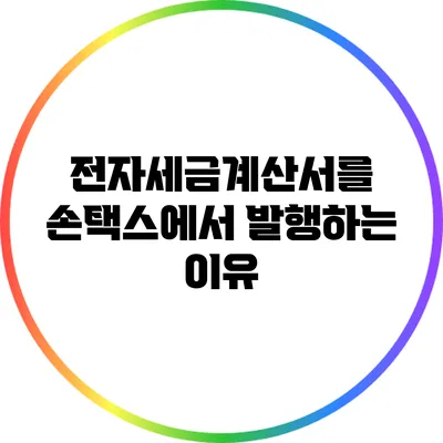 전자세금계산서를 손택스에서 발행하는 이유