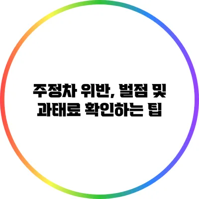 주정차 위반, 벌점 및 과태료 확인하는 팁