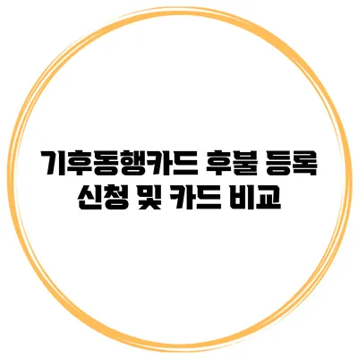 기후동행카드 후불 등록 신청 및 카드 비교