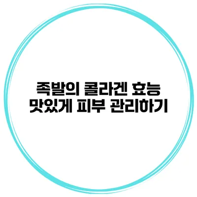 족발의 콜라겐 효능 맛있게 피부 관리하기