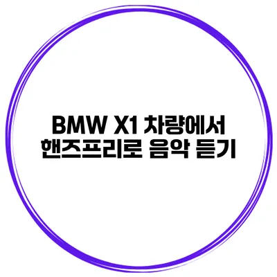 BMW X1 차량에서 핸즈프리로 음악 듣기