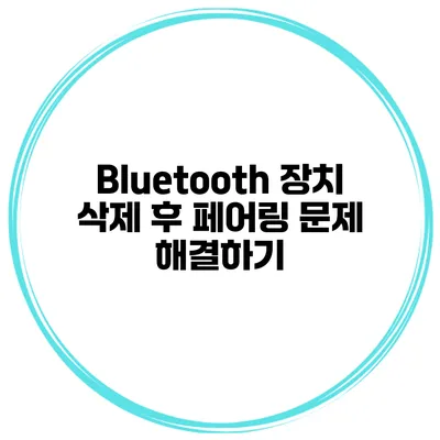 Bluetooth 장치 삭제 후 페어링 문제 해결하기