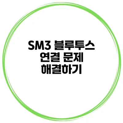 SM3 블루투스 연결 문제 해결하기