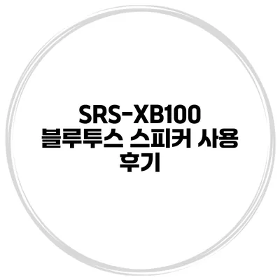 SRS-XB100 블루투스 스피커 사용 후기