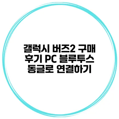 갤럭시 버즈2 구매 후기 PC 블루투스 동글로 연결하기