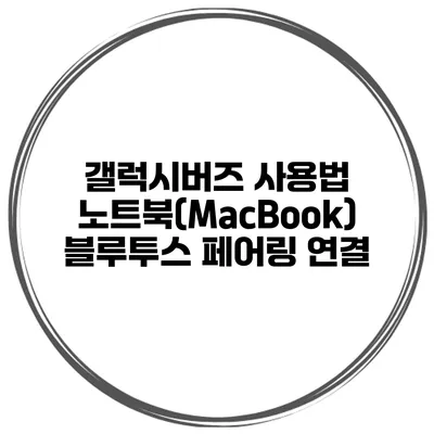 갤럭시버즈 사용법 노트북(MacBook) 블루투스 페어링 연결