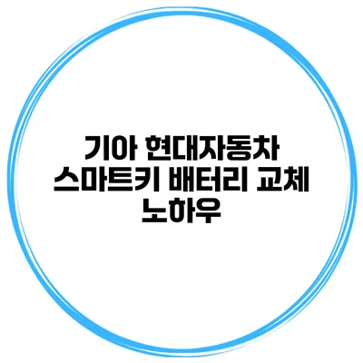 기아 현대자동차 스마트키 배터리 교체 노하우