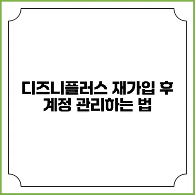 디즈니플러스 재가입 후 계정 관리하는 법