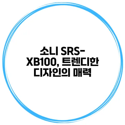 소니 SRS-XB100, 트렌디한 디자인의 매력