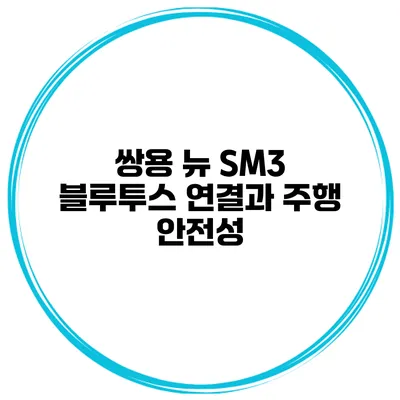 쌍용 뉴 SM3 블루투스 연결과 주행 안전성