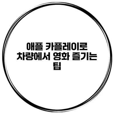 애플 카플레이로 차량에서 영화 즐기는 팁