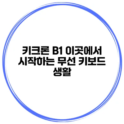 키크론 B1 이곳에서 시작하는 무선 키보드 생활